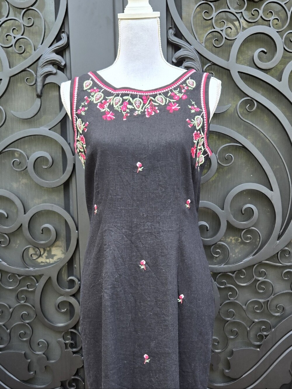 Embriodered Black Dress
